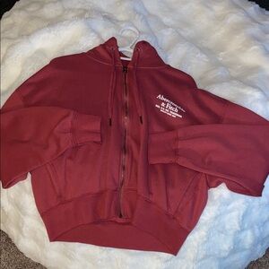 Abercrombie & Fitch Burgundy Zip-Up Hoodie